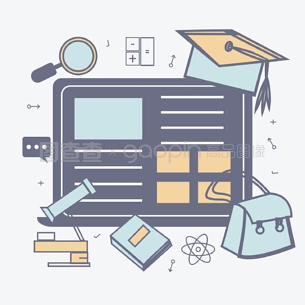 平面式教育信息元素。